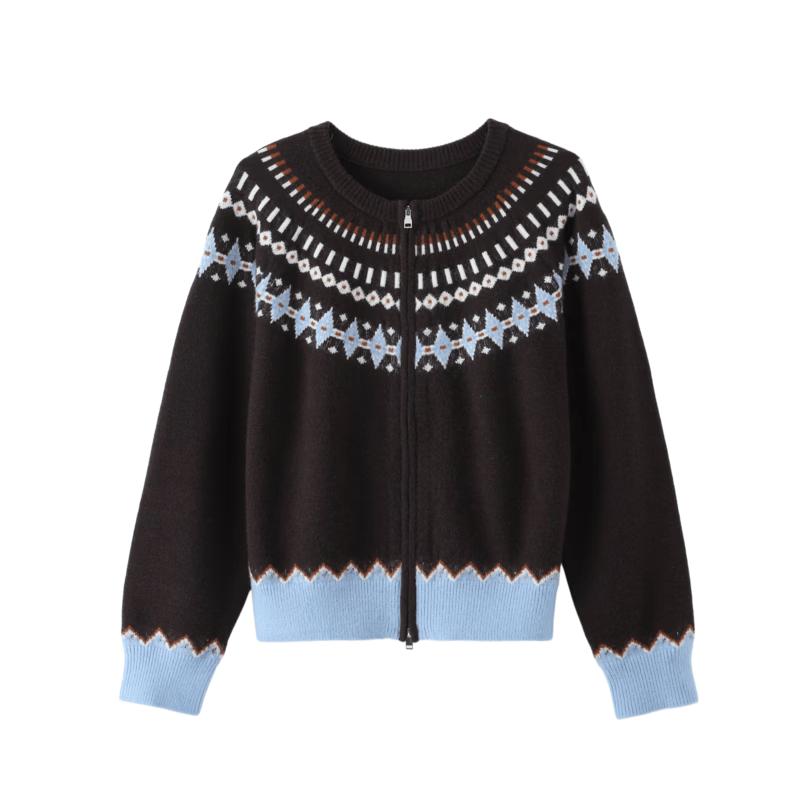 Женский кардиган с жаккардовым узором в стиле ретро Fair Isle
