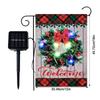 Solar LED Christmas Flag Garden Flags Vertical No Fade Decorative Solar Lighted Garden Flag For Christmas Winter
