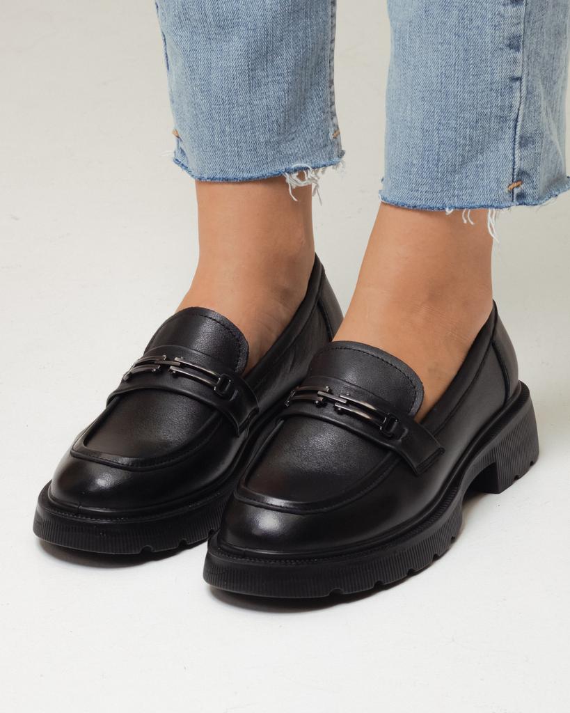 Women's Loafers Allsy 188999 36 Black Leather