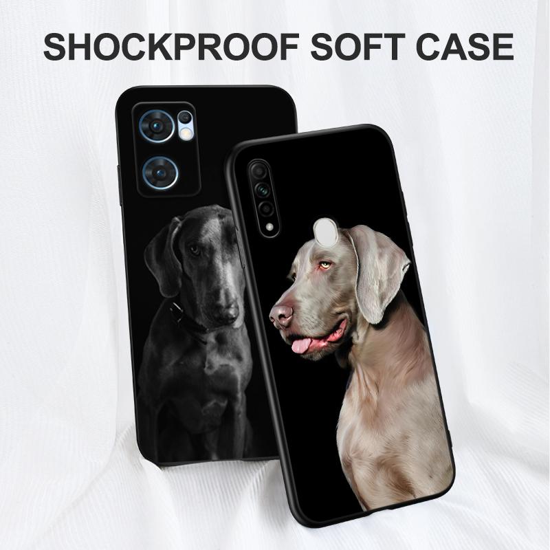 Черный чехол из ТПУ для Realme 7i 8i 9 Pro Plus 9i C12 GT Neo2 Narzo 20 30A 50A 50i weimaraner