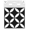 [Q7343] - Set of 6 Black 'Cement Tiles' Stickers - 15x15 Cm