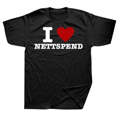 Черный юмор Письма Я люблю NETTSPEND Смешная футболка с принтом Я люблю Nettspend Графическая футболка Женская Мужская Хлопок Короткий рукав