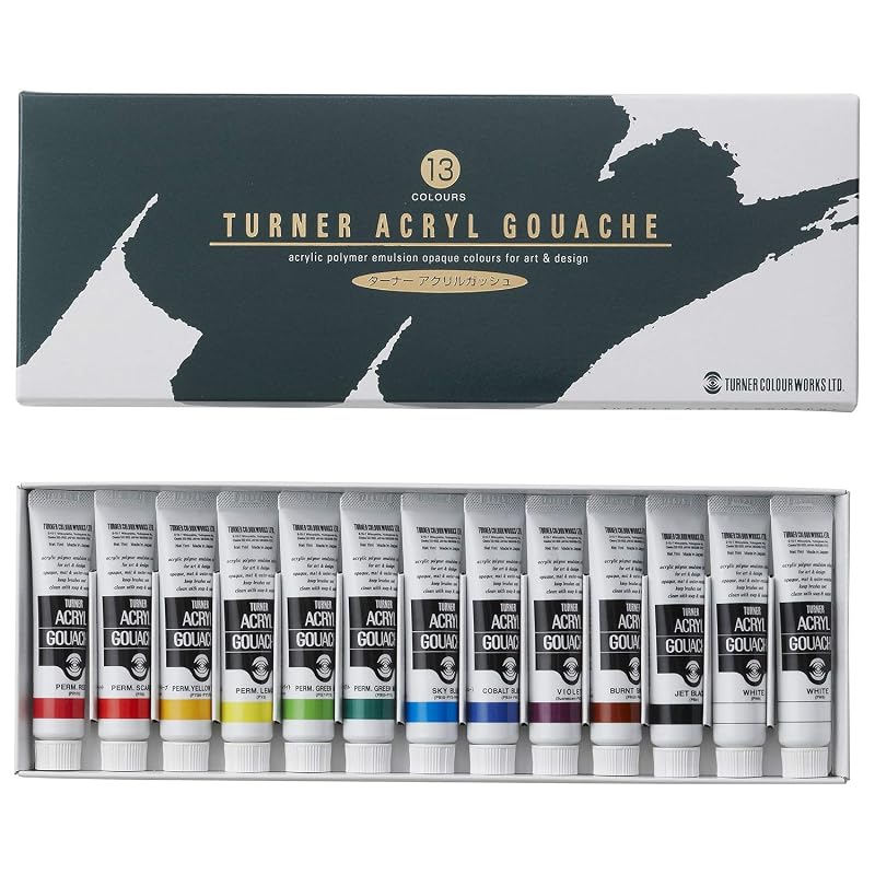 Акриловая гуашь Turner Color, набор из 13 цветов (12 цветов) Школьный набор AG13C 11 мл