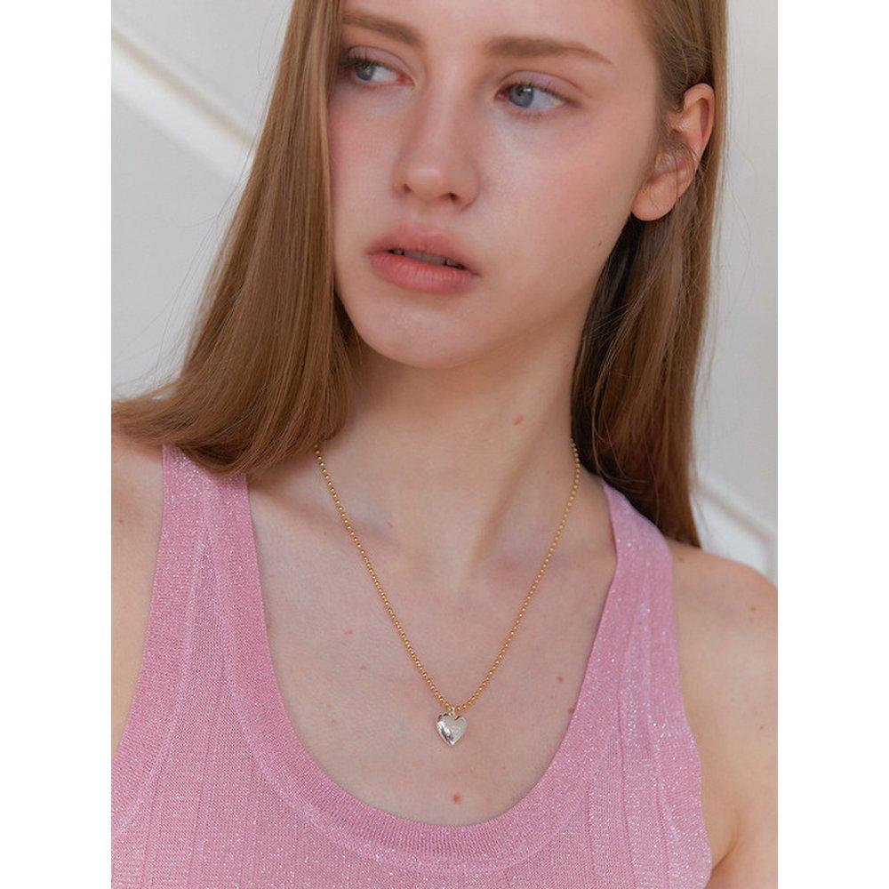 Ball Chain Heart Drop Necklace Jn016