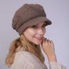Women's Solid Color Plush Rabbit Wool Knitting Warm Twill Autumn Winter Cap Beret