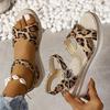 Women's Sandals Leopard Summer  High Quality Fashion Thick Soled Outdoor Casual Comfortable Lightweight Female Shoes