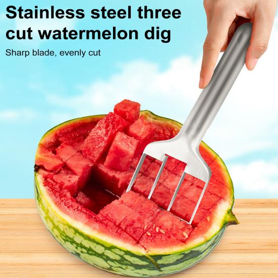 Watermelon Cutter Tool Efficient Stainless Steel Slicer for Watermelon Mango Cantaloupe Portable Kitchen Gadget for Fruit Salad Family Picnics Parties