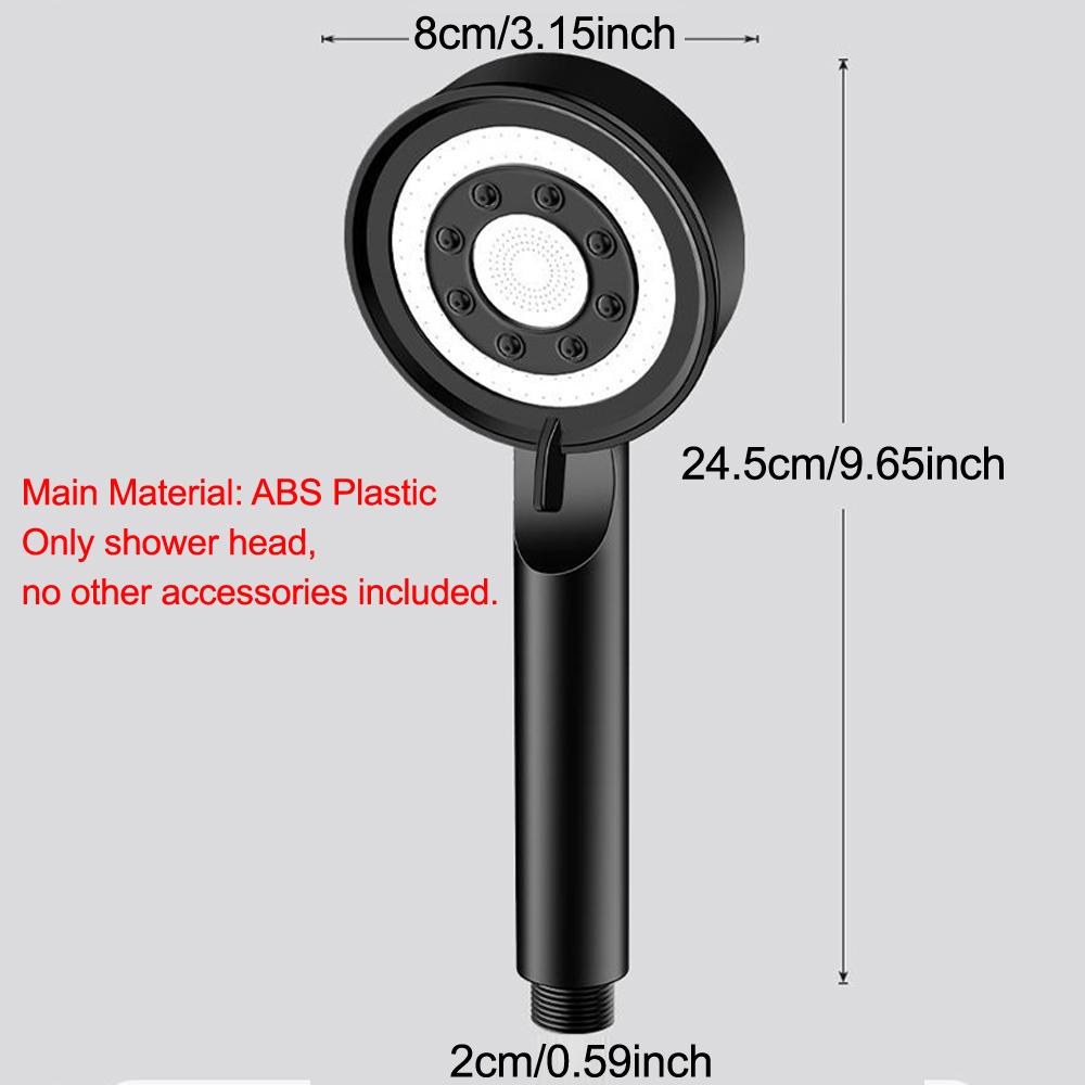 5 режимов регулируемой насадки для душа высокого давления водосберегающая массажная насадка для душа с эффектом дождя для ванной комнаты черная ручная насадка для душа