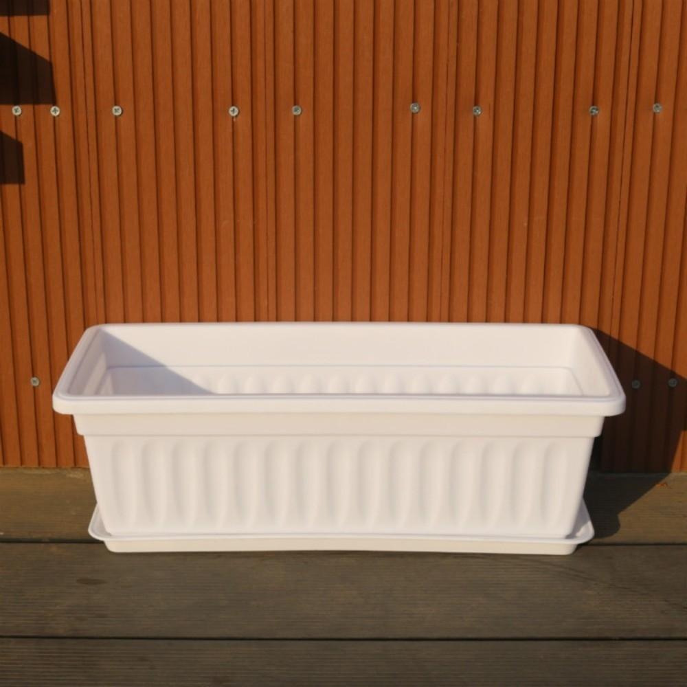 Plastic Rectangular Flower Pot With Tray Vegetable Planting Container Quality Plant Pot  Home