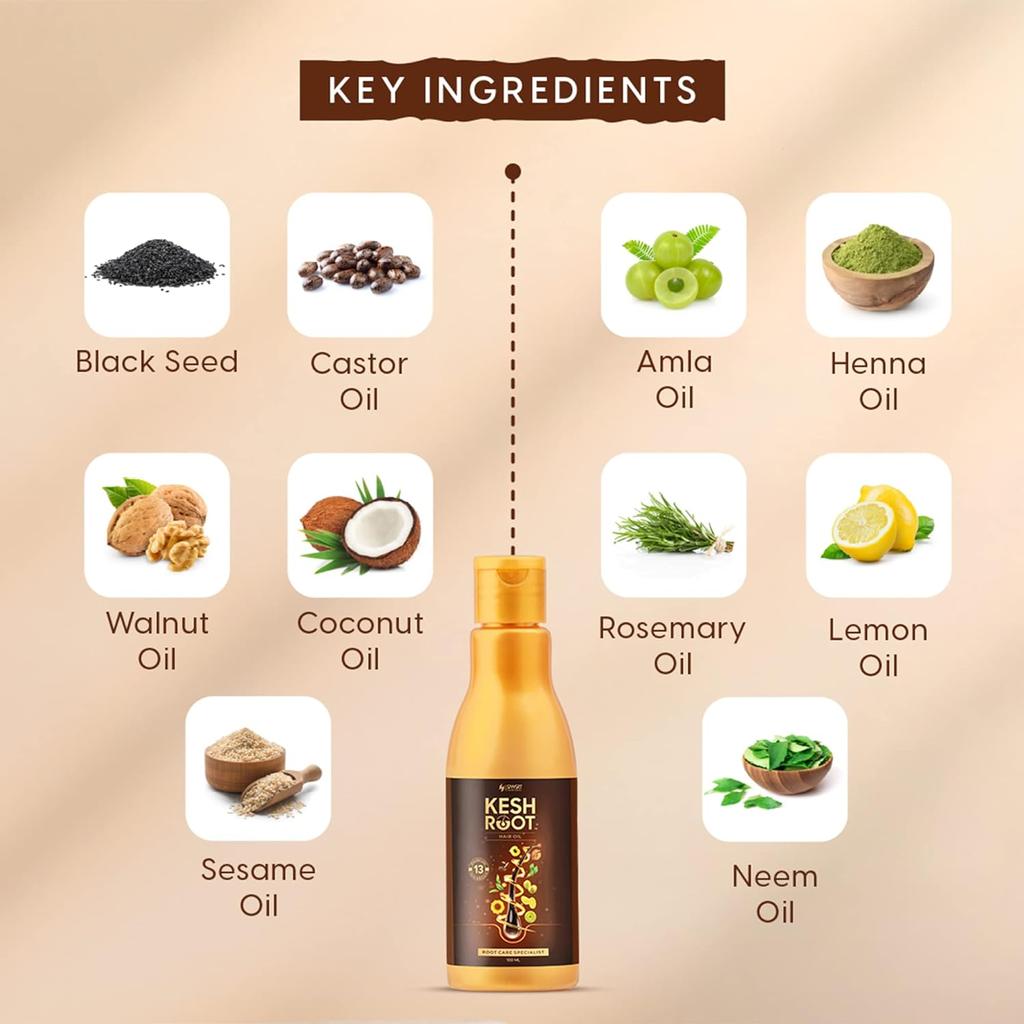 Keshroot Аюрведическое масло для волос 100 мл | Масло для контроля роста и выпадения волос | Для мужчин и женщин | 13 натуральных ингредиентов с кунжутным маслом,