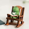Miniature Frog Figurines Cute Frog Sculpture with Rocking Chair, Desk Decoration Collectibles Gift