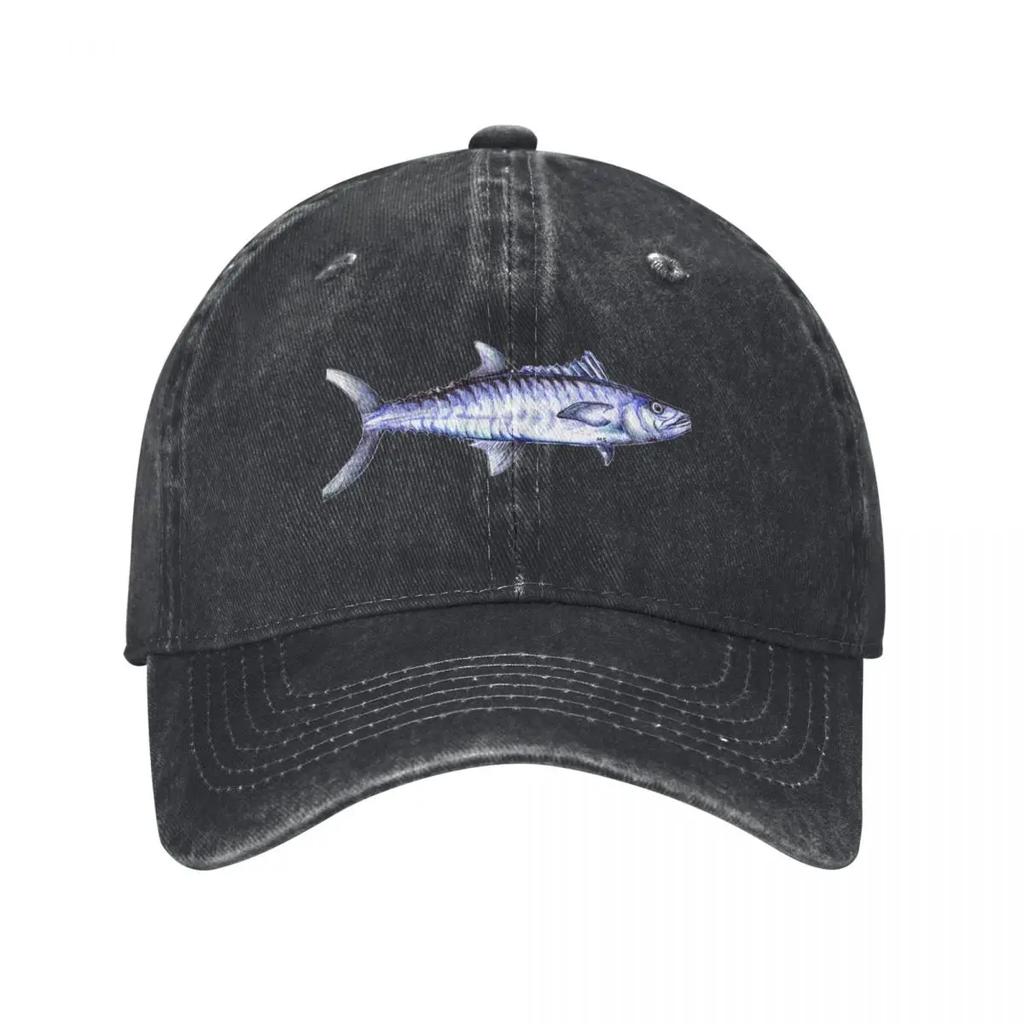 Kingfish King Mackerel Pen and Ink Drawing Baseball Cap Thermal Visor tactical cap fishing caps man dad hat Girl Mens