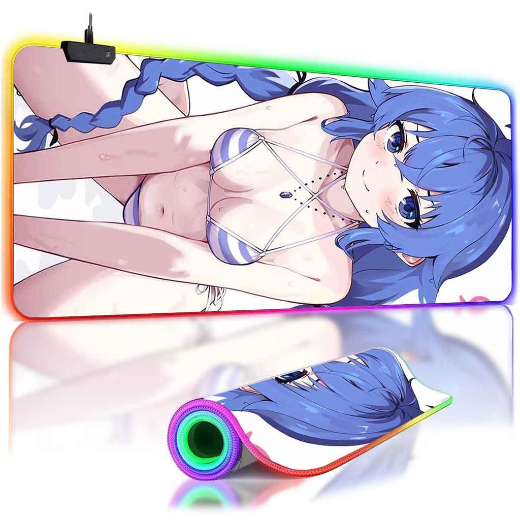 RGB Подсветка Аниме Рокси Мигурдия Коврик для Мыши Милый Аниме M_Mushoku Tensei Overwatch Коврик для Мыши Нескользящий Игровой Коврик для Клавиатуры