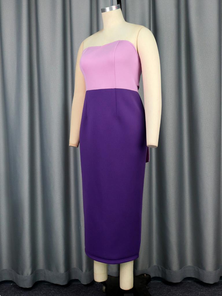 AOMEI Топы-трубы, платья-миди, фиолетовые наряды без бретелек с бантом для вечеринок для женщин