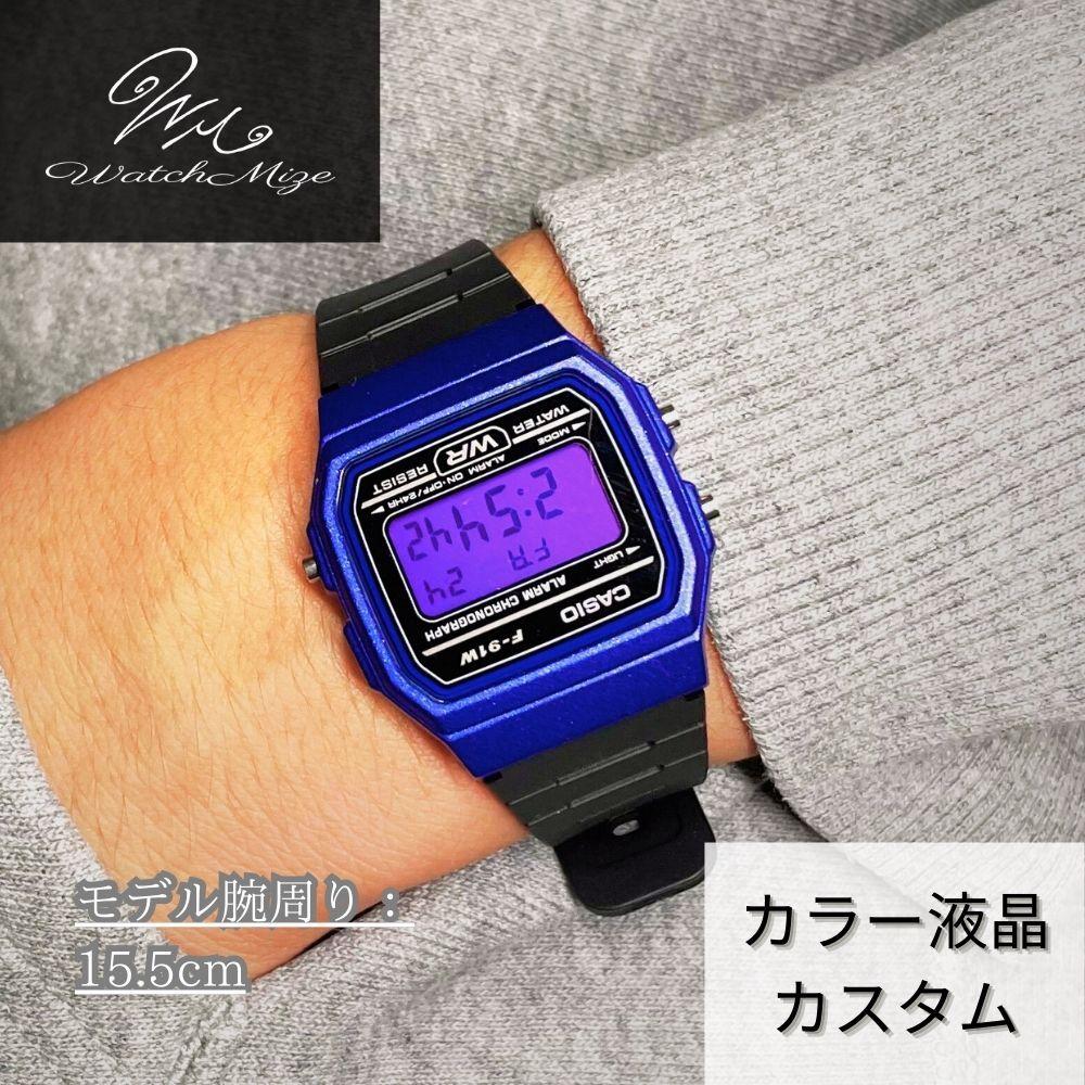 Casio ЖК-основа Фиолетовый ЖК-дисплей Пользовательский цвет Пользовательский F-91WM-2AJH (база) смотреть