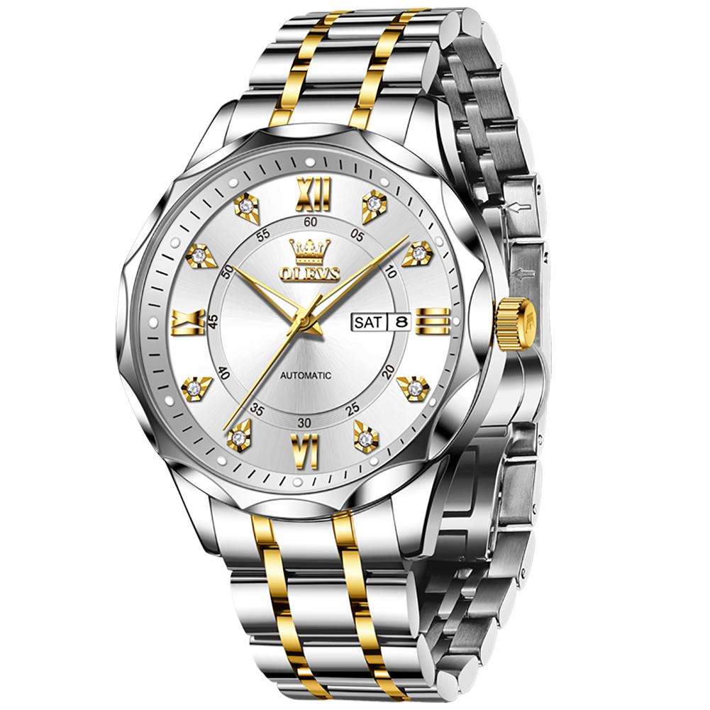 New Gold Automatic Mechanical Watch for Men Stainless Steel Waterproof Luminous Classic Mens Watches Top Brand Luxury Wristwatch