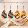 2 Pairs Unique Abstract Multicolor PU Leather Earrings Fashion Earrings Lightweight & Trendy for Daily Wear Elegant Earrings Party Earrings
