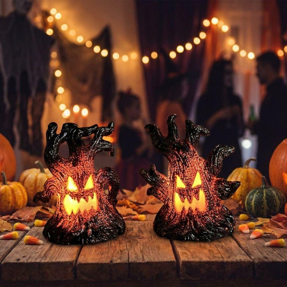 Glow Effect Scary Tree Stump Lamp Resin Grimace Tree Tabletop Lamp Home Craft