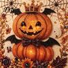 Easy Crafting Projects for Beginners Halloween Faux Pearl Art Kit, Crow Pumpkin Painting DIY 7.87 x Stress Relief Project Home Inch Cute Ghost 3D