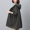 Women's Mid-Length Hooded Trench Coat, Spring/Autumn 2024: Pure Cotton, Long-Sleeve, Casual Workwear, Slimming Plus Size.
