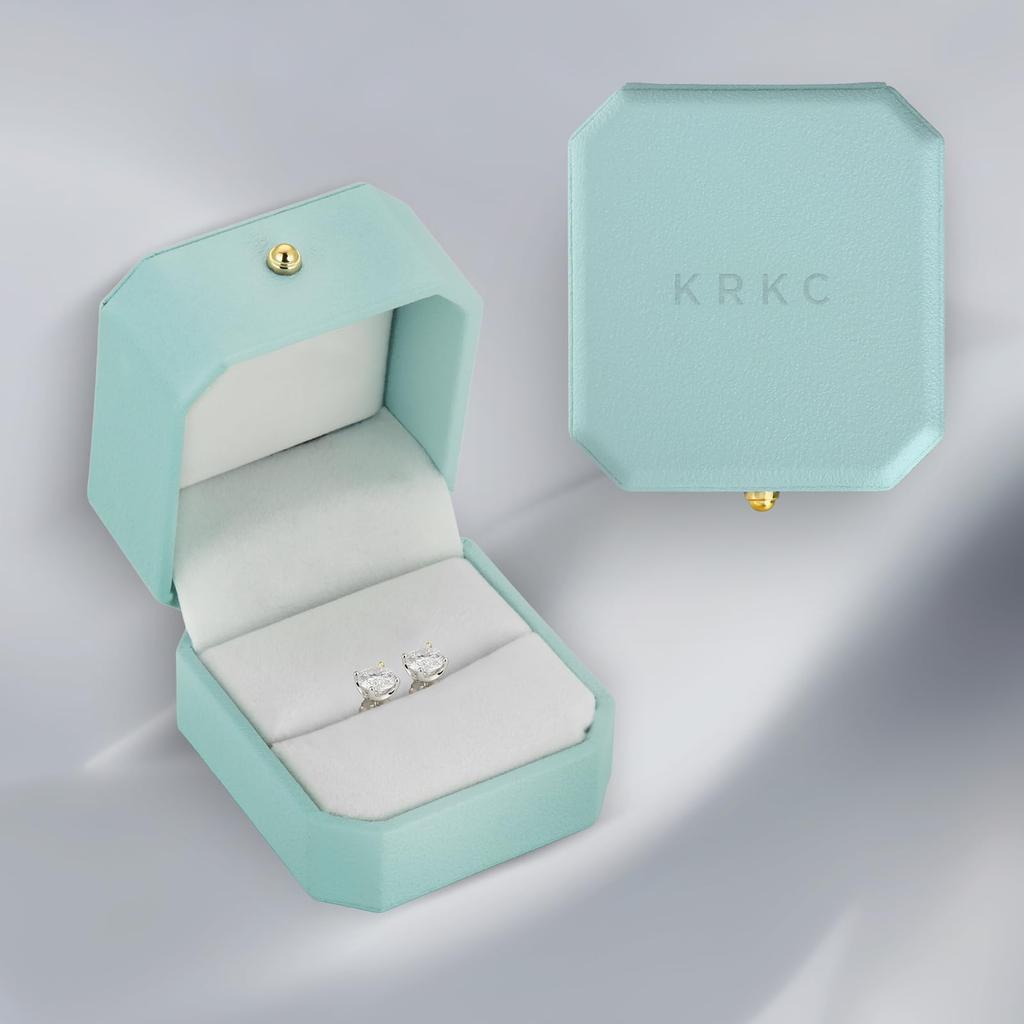 4 Pair Total 925 Hypoallergenic To Single Diamond Moissanite Stud For Both Birthday Day GRA Certificate Card [KRKC] Earrings, Moissanite, Prongs,