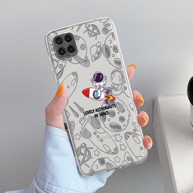Космонавты Космонавт Милый Прозрачный Чехол Для Samsung Galaxy A52 A12 A51 A32 A21s A71 A32 A22 50 A70 A31 A72 5G Чехол Для Телефона