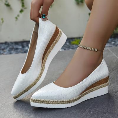 Мода Женская Мода Клиновидный каблук Туфли-лодочки 2025 Весна Лето Легкие Платформа Лоферы Женские Мягкая подошва Комфорт Повседневная обувь Большой размер 42