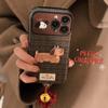 Retro Checkered Suits Apple 16 Mobile Phone Case IPhone 15 Christmas Puppy 14promax Leather 13 Plush Rope