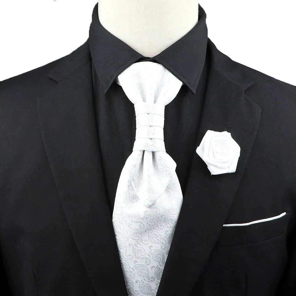 Мужской, Галстук с пейсли, Набор брошей для галстука, Красный, Черный, Регулируемый галстук, Роскошный, Смокинг, Свадьба жениха,