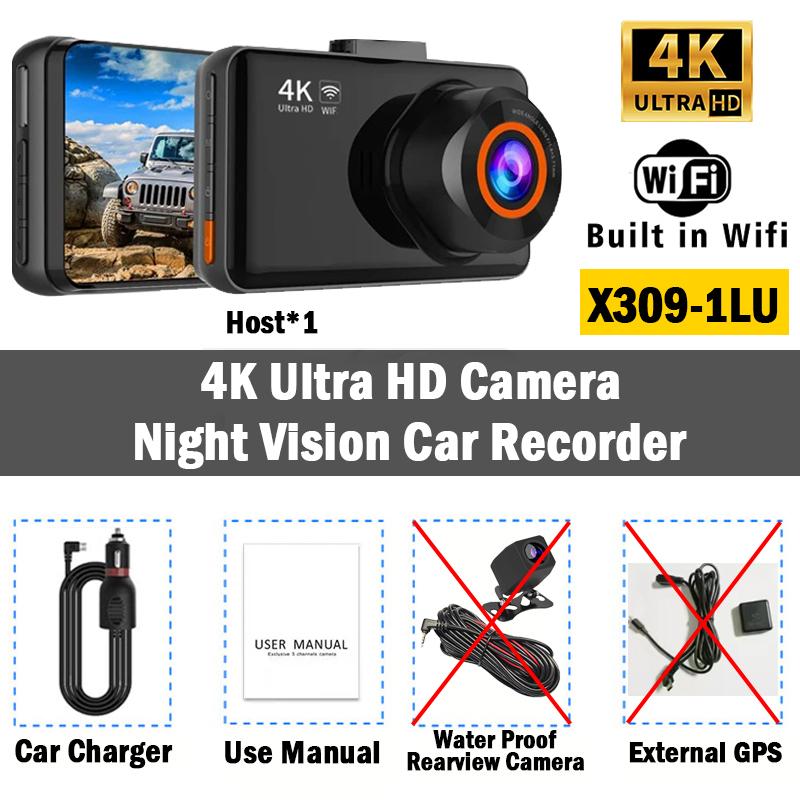 Автомобильный видеорегистратор 4K с передней и задней камерами, видеорегистратор для автомобилей с GPS, камера заднего вида для парковочного монитора автомобиля, автомобильный аксессуар