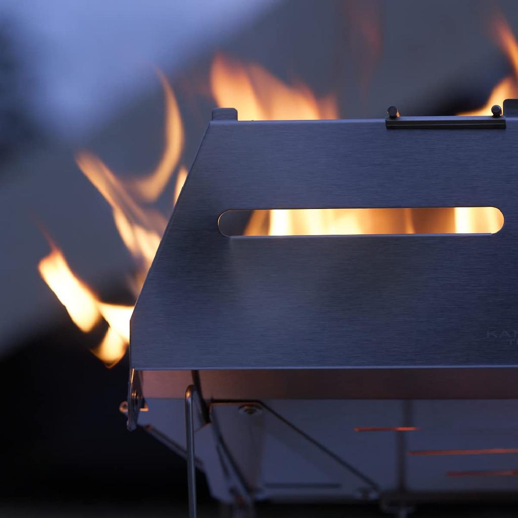 Kamakura Tenmaku SOLOIST HOMURA Bonfire Stand Bonfire Stand Lightweight Folding Compact Barbecue Stove Solo Camping Outdoor Fire Stand BBQ Stainless