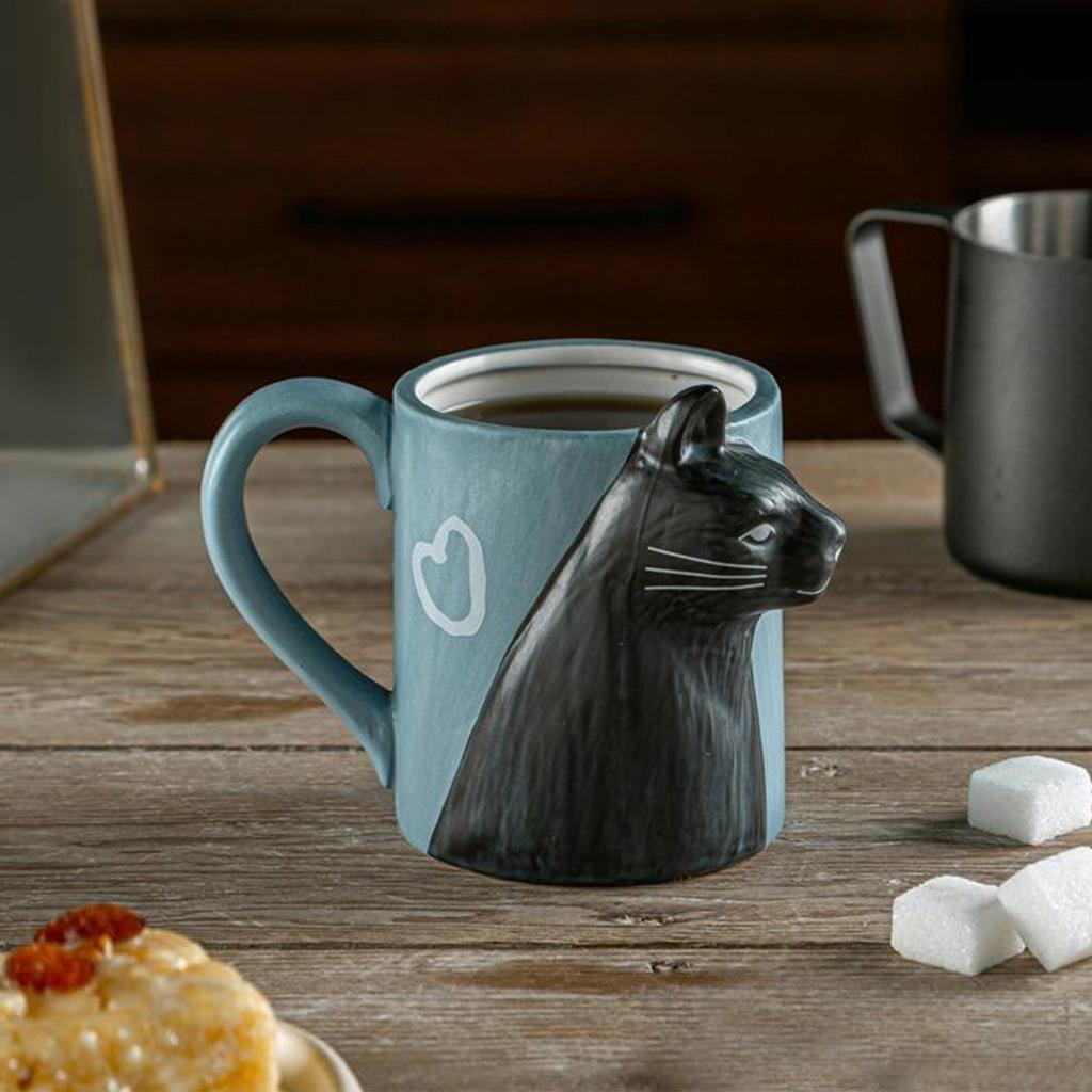 Подарочный набор кружек для пары с котами, керамические кофейные чашки, милый подарок на день рождения с подарочной коробкой