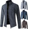 2025 Men's Knitted Cardigan Coat Stand Collar Loose Sweater Casual Thickened Knitting Shirt