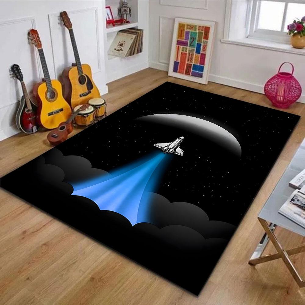 Space Shuttle Launching at Night Patterned carpet, non slip mat suitable for living room and bedroom sofas
