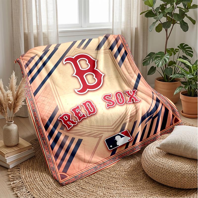 Boston Red Sox Flannel Fleece Blanket Cozy Warm Throw Blanket For Couch Bed Travel All Season Use