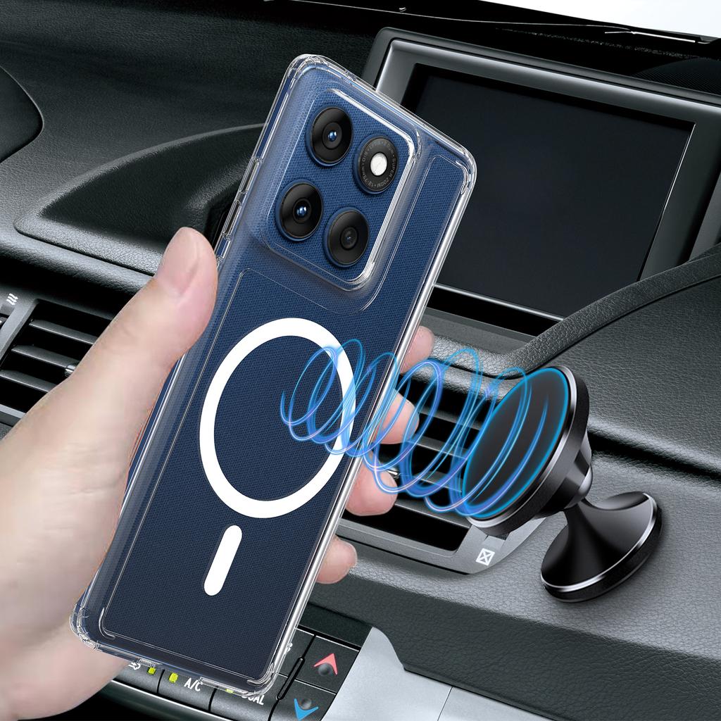 For Motorola Edge 60s 5G/Motorola Edge 60 Fusion 5G/Motorola Edge 60 5G Clear Phone Case Compatible with MagSafe TPU+Acrylic Back Cover