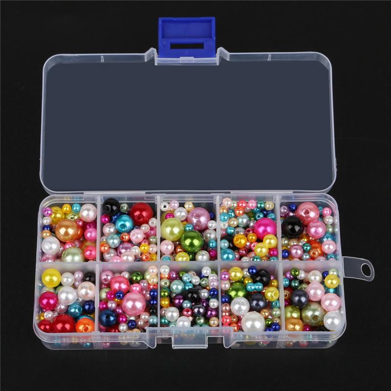 350pcs AAA Mixed Size 4-10mm Round Beads ABS Pearls Loose Beads For Jewelry Making