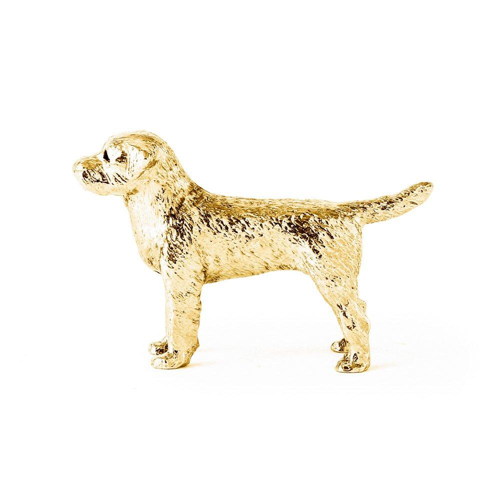 Коллекция художественных фигурок собак породы бордер-терьер, позолоченная в 22 карата, сделано в Англии