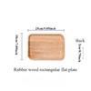 Wooden Dish Decor Tray Japanese Tableware Solid Wood Plate Fruit and Hotel Barbecue and Wooden Dining Plate Rubber Wooden Tray