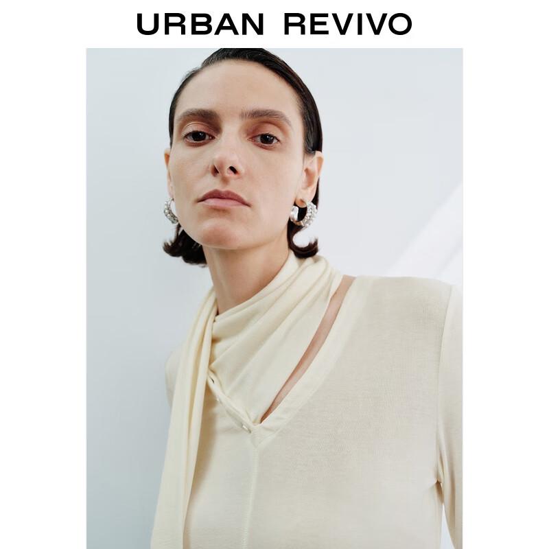 UR 2025 Women's Scarf-Neck Long-Sleeve Crop Top