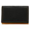 Business Card Holder Genuine Leather Italian Leather 734602 Ternary Card Case Card Holder Cowhide Black Men's [01]