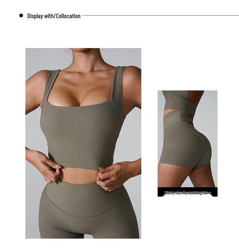 2024 Quick-Dry Shockproof Yoga Vest with Fixed Cup and Hollow Back Design