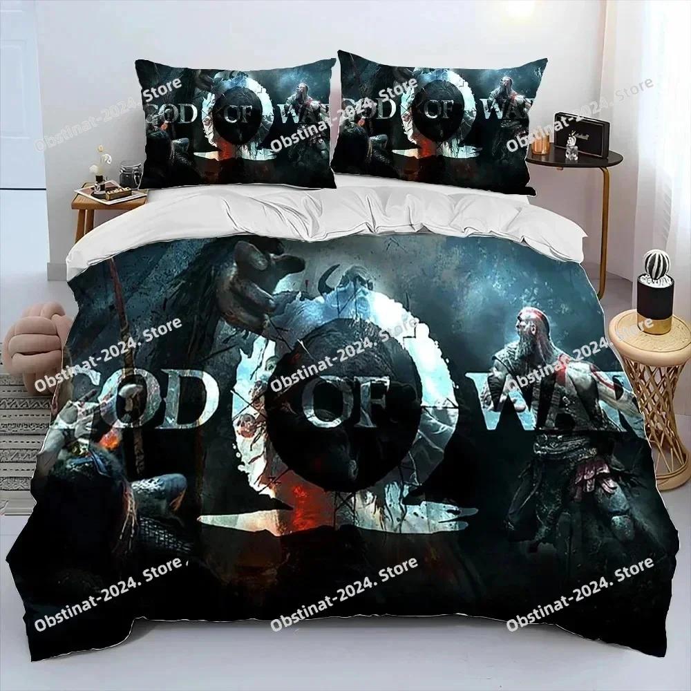 3D Печать Игра God of War Геймеры Кратос Печатный Комплект Постельного Белья Пододеяльник Наволочка Комплект Постельного Белья Простыня Покрытие для Одеяла Полный Размер