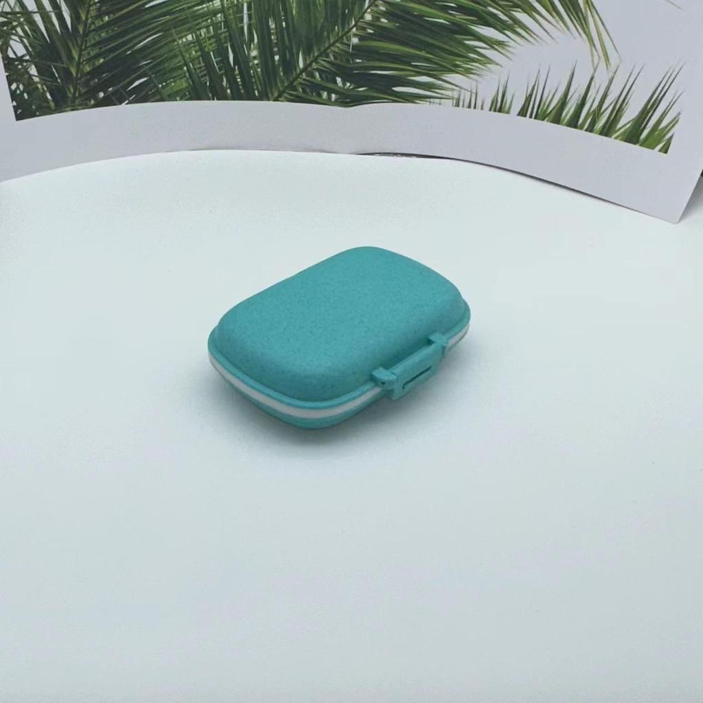 Портативный органайзер для таблеток с 8 отделениями из пшеничной соломы - Влагозащищенный еженедельный контейнер для лекарств