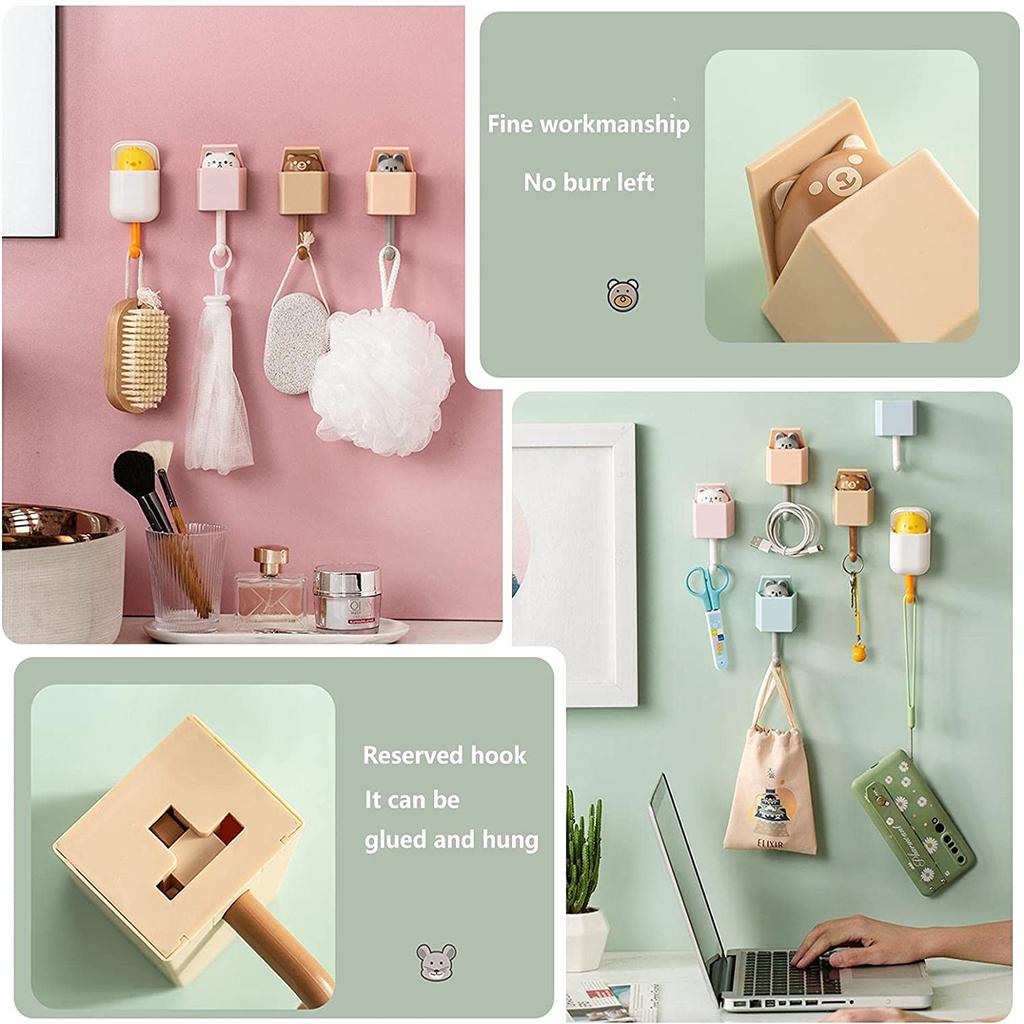 Креативный крючок для кошек, милый мультяшный крючок с изображением кошки и мыши, декоративный крючок для спальни, вешалки для дверей, крючки для украшения стен дома