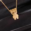 Wild Hip Hop Exquisite Stainless Steel Fashion Jewelry Necklace Bear Pendant Clavicle Chain