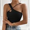 2025 Slim Sexy Hollow Waffle Super Short Paragraph Camisole Undershirt Tops Basic T-shirts Cute Tank Top
