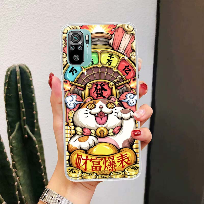 Счастливый Кот Манеки Неко Японский Для Xiaomi Redmi Note 14 13 12 11 Pro Plus Чехол для Телефона 14S 12S 11S 11E 11T 10S 10 9S Fundas Чехол