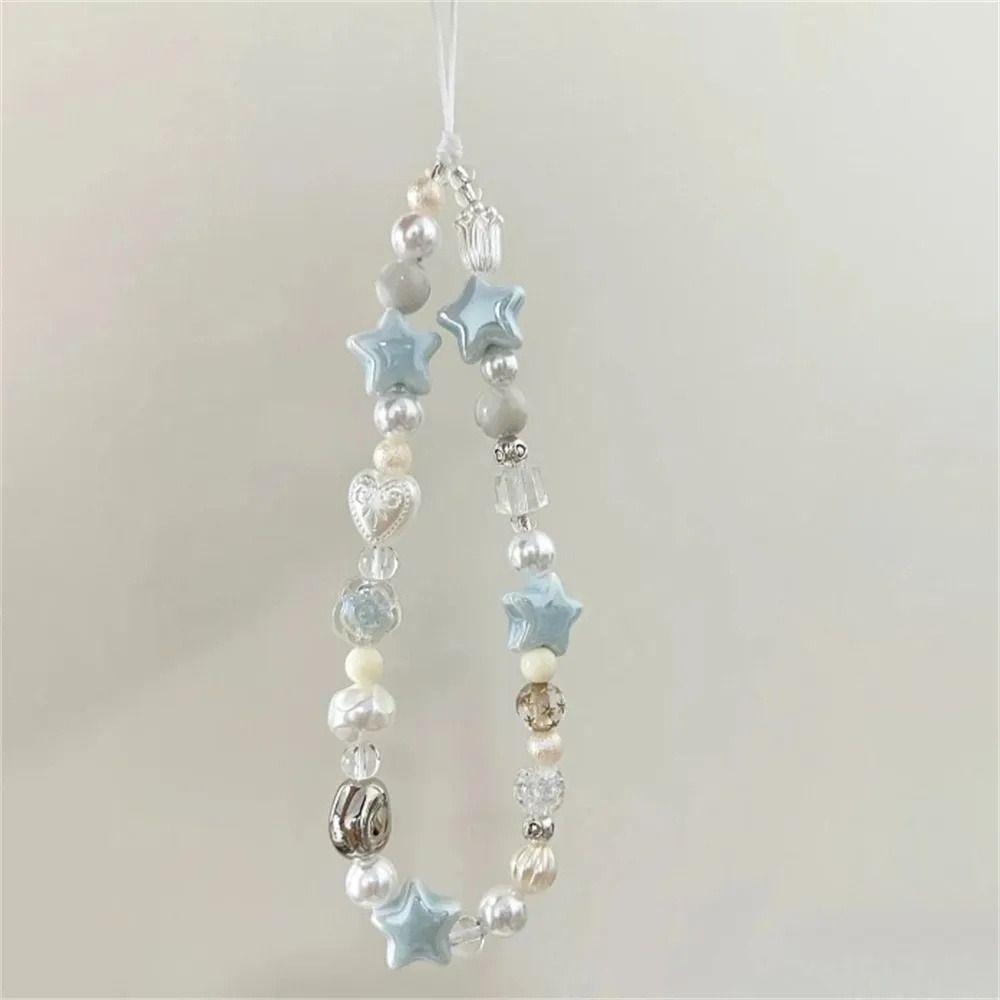 Hanging Cord Beaded Phone Chain Phone Charms Mobile Lanyard Trendy Pendant Phone Strap Women Girls
