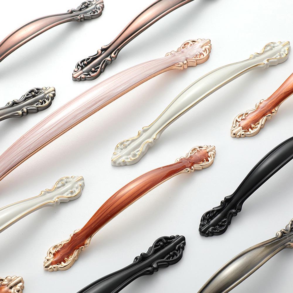 Ручки для вытягивания дверей кухонного шкафа, винтажные ручки в европейском стиле из алюминиевого сплава, мебельная фурнитура для шкафа с винтом